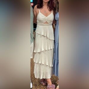 A&F Giselle Pleated Tiered Maxi Dress!